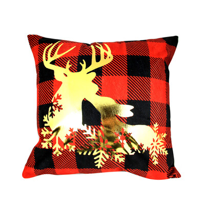 

Tailored Merry Christmas Gold Foil Printing Pillow Case Sofa Waist Throw Cushion Cover A