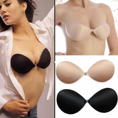

Womens Strapless Invisible Bra Backless Self-Adhesive Push Up Wings Sticky Bras