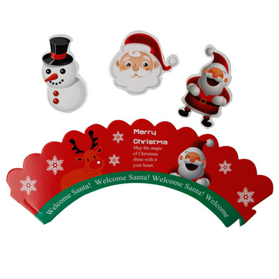 

Christmas Santa Claus Paper Cupcake Wrappers Toppers For Birthday Decoration Cake Cups