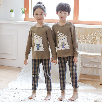 

Autumn Pajamas Set Baby Kids Girls Boys Cartoon Print Sleepwear Set Long Sleeve Blouse TopsPants Pajamas