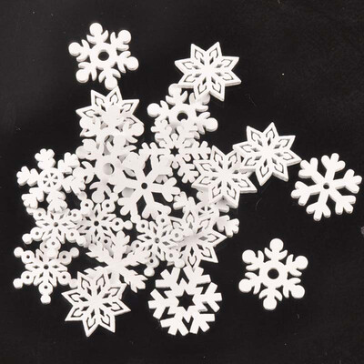 

Pack Of 50 Wooden Snowflakes Christmas Winter Holiday Home Party Decorations DIY Crafts Kit