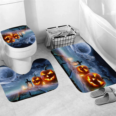 

〖Follure〗Halloween festival 3pcs Non-Slip Bath Mat Bathroom Kitchen Carpet Doormats Decor