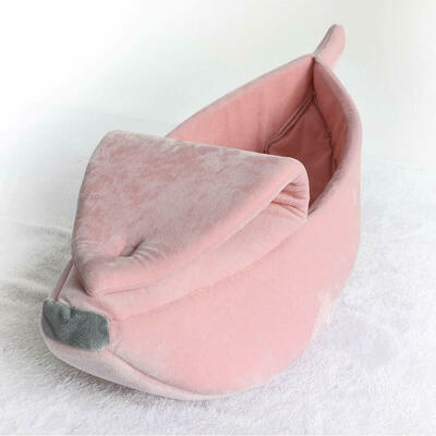 

Pet Dog Cat Bed Banana Shape House Fluffy Warm Soft Sleep Plush Fleece Bed