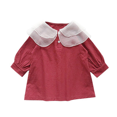 

Autumn Casual Fashion Baby Girls Dress Long Sleeve Mesh Collar Design Princess Pageant Dresses