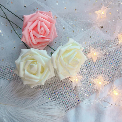 

50 Heads New Colorful Artificial PE Foam Rose Flowers Bride Bouquet Home Wedding Decor Scrapbooking DIY Supplies