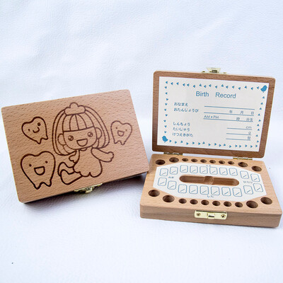 

〖Follure〗Kids Boy&Girl Tooth Box Wood Storage Organizer Baby Save Milk Teeth Collecting