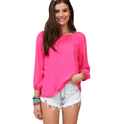 

Women Sexy Backless Bowknot Blouse Shirt Summer Elegant Solid Color Women Tops Casual O Neck Long Sleeve Tops And Blouses