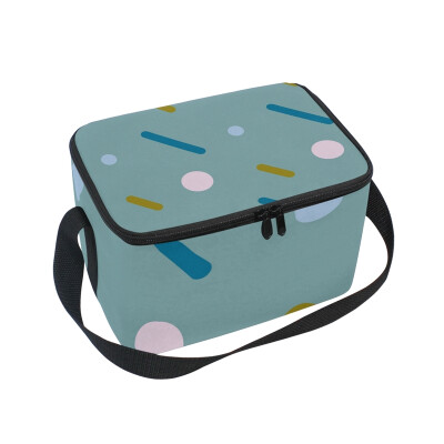 

ALAZA Lunch Box Insulated Lunch Bag Large Cooler Geometric Design Tote Bag