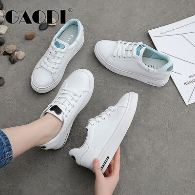 

Gao Di gaodi thick-bottomed round headband Korean version of the wild color matching leather small white shoes female white black 36