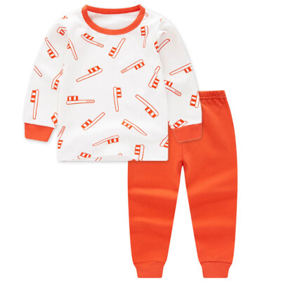 

Autumn Winter Unisex Baby Kids Pajama Sets For Girls Boys Long Sleeve Cartoon Print TopPants Outfits Baby Pajamas Sleepwear Set