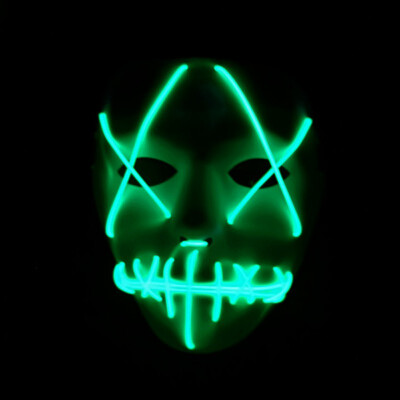 

Halloween Luminous Full Face Covered Mask Glowing Voice Control Cosplay Party Mask