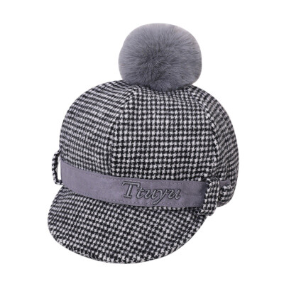 

Toddler Baby Winter Baseball Cap Kids Boys Girls Pompom Felt Hat Caps Children Visor