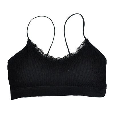 

Women Crop Tops Camisole Camis Solid Colors Underwear Strappy Padded Bra Tops Cotton Vest Tank Top