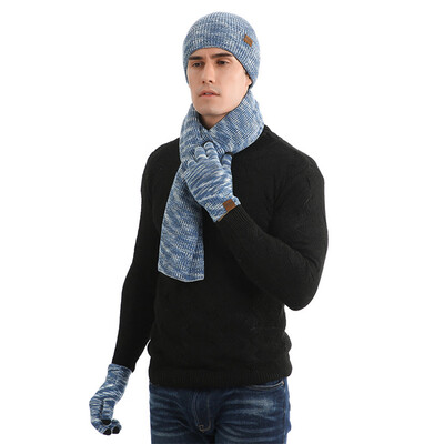

Tailored Unisex Knitted Scarf Beanie Hat&Gloves Set Stretch Hat Scarf&Mitten Set