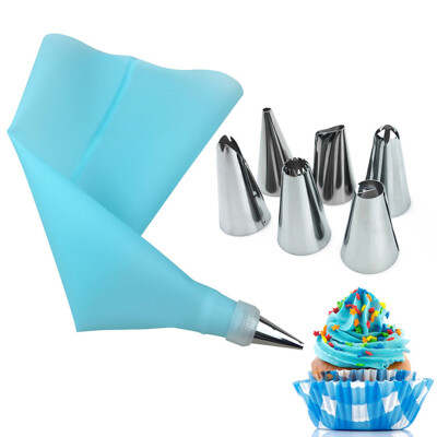 

DIY Cake Icing Piping Cream Nozzle Stainless Steel Silicone Pastry Bag