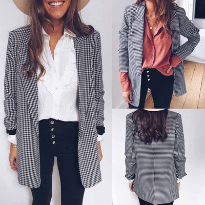 

Women Slim Casual Business Blazer Suit Work Jacket Long Sleeve Coat Outwear Tops