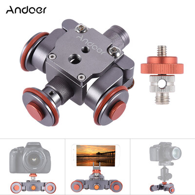 

Andoer Electric Motorized 3-Wheel Video Pulley Car Dolly Rolling Slider Skater for Canon Nikon Sony Camera Camcorder for iPhone 7