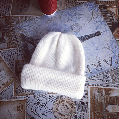 

Japanese Angora Rabbit Hat Women Crimping Knit Hat Autumn&Winter Turtleneck Hat Couples Thicken Cold Hat Tide