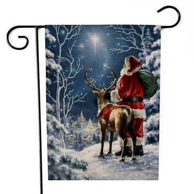

Tailored Christmas Garden Flag Santa Claus Double Sided Banner Outdoor Lawn Decor Flag