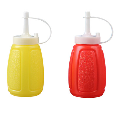 

2Pc Safe Plastic Squeeze Bottle For Sauce Oil Vinegar Ketchup Kitchen Dispensing
