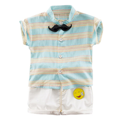 

Baby Clothing Sets Summer Baby Boys Girl Clothes Suit Gentleman Style Stripe Shirt Pants 2pcs Clothes For Baby Summer Set