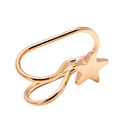 

New Fashion Jewelry U Shaped Ear Cuff Silver And Gold Color 1 Pair Girls Female Star Simulation Pearl Rhinestone Ear Clip