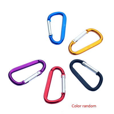 

5 Pcs Multi-purpose Aluminium Alloy D Ring Carabiner Clip Assorted Colors Durable Keychain Buckle Spring Snap Hook