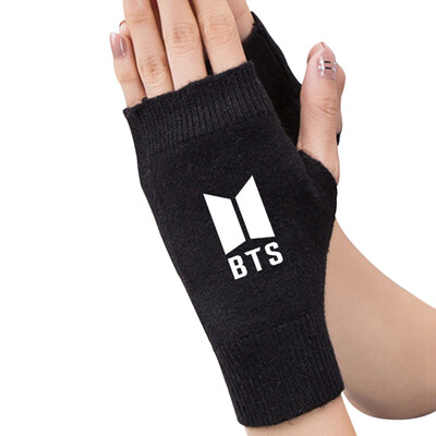 

KPOP BTS EXO GOT7 TWICE SEVENTEEN WANNA ONE Same Gloves Five-finger Half-finger Knitted Gloves