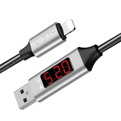 

Cafele USB Cable for iPhone 6 5 Charging Cable Voltage&Current Display Data Sync USB Cable for iPhone 6s 5s Charger Cable