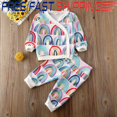 

2PCS Toddler Kids Baby Girls Xmas Outfits Set Long T-Shirt Tops Pants Clothes