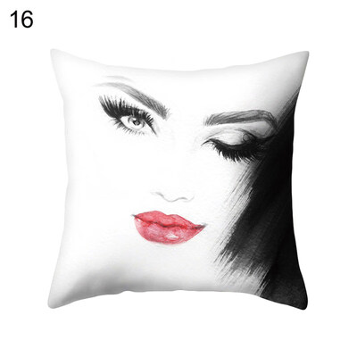 

Women Portrait Pillow Case Cushion Cover Sofa Bed Car Cafe Office Decoration