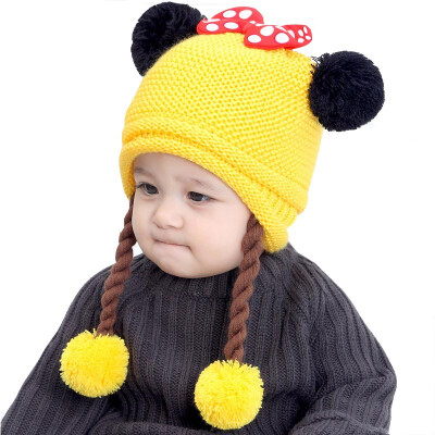 

Baby Girls Hat Knitted Lovely Braid Decoration Baby Hat Beanies Warm Infant Toddler Cap Winter