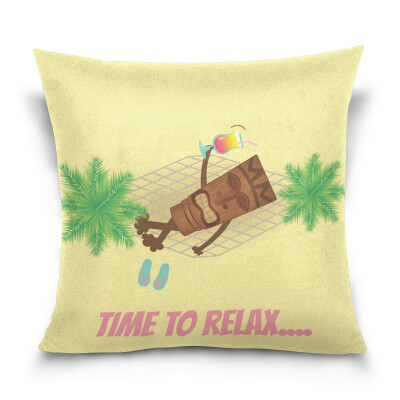 

ALAZA 16 X 16 inch Pillow Case Decorative Cushion Cover Tiki Leisure Pattern Pillowcase