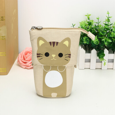 

Gobestart 1PC Store Pencil Case Box Cartoon Cute Cat Telescopic Pencil Bag Stationery Box