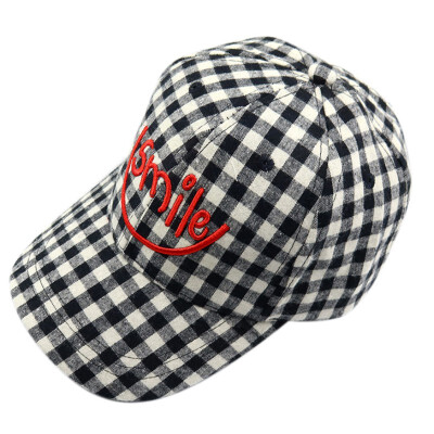 

Babys Plaid Letters Sunshade Hat Smile Love Sunshade Kids Cap Kids Outdoor Cap