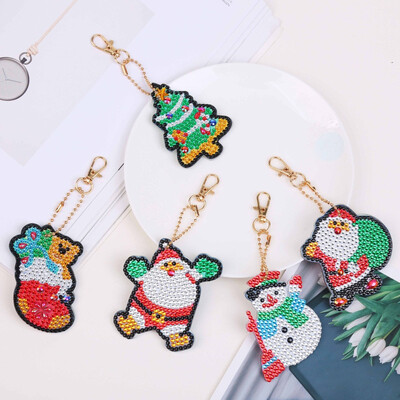 

Siaonvr 5Pcs DIY Marine Animals Toy 5D Diamond Painting KeyRing Key Chain Pendant Gift