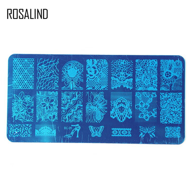 

ROSALIND 1pcs 126cm Rectangle Nail Stamping Template Flowers Animal Patterns DIY Nail Designs Manicure Stamp Plate Stencils