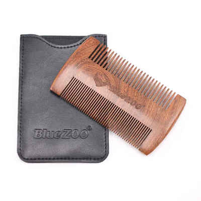 

Bluezoo Women Men Sandalwood Pocket Beard Combs Brush 2 Sizes Anti-Static Natural Wood Comb with Fine&Wide Tooth