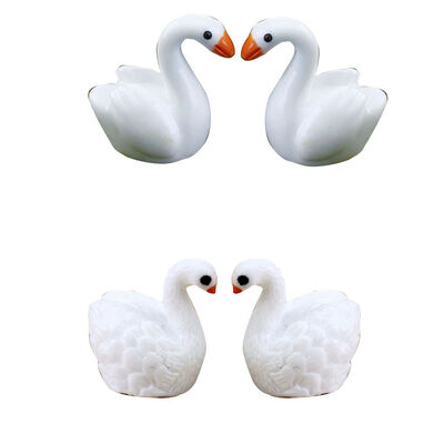 

White Swan Home Miniature Decoration Animal Model Figurine Desk Bookshelf DIY Micro Landscape Ornament