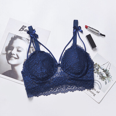 

Womens Padded Bras Sweet Bow Push Up Lingerie Female Underwear Lace Flower Bra Bustier Seamless Bralette Bra