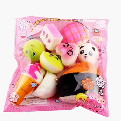 

〖Follure〗15pcs Squeeze Medium Mini Soft Squishy Bread Toys Key