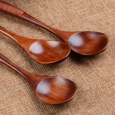 

Gobestart Lot Wooden Spoon Bamboo Kitchen Cooking Utensil Tool Soup Teaspoon Catering