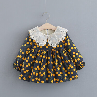 

Lovely Baby Dress 0-3T New Autumn Casual Baby Girls Long Sleeve Floral Print Dress Kids Princess Thicken Pageant Dresses