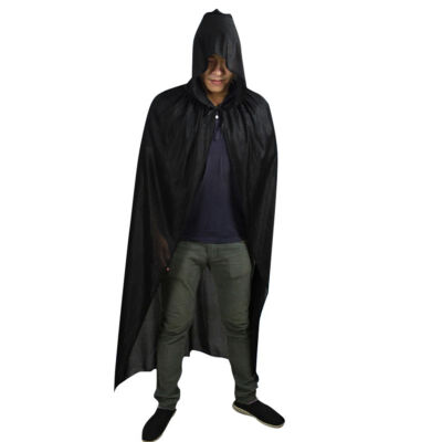 

Halloween Costume Adult Death Cosplay Costumes Black Black Hooded Cloak Scary Witch Devil Role Play Cosplay Long Black Cloak New