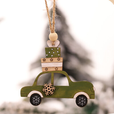 

Tailored 1PC Wooden Hanging Christmas Tree Cabin Elk Car Ornament Xmas Party Home Decor