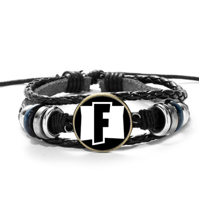 

Fortnite Gemstone Bracelets - Fortnite Gamer Gifts Party Supplies - Weaving Leathers Bracelet for Boys Girls Adults