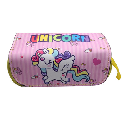 

Personality Lovely Unicorn Face School Christmas Birthday Pencil Box Good US