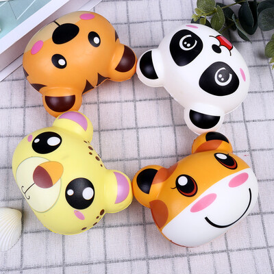 

YIWULA4Pcs Cartoon Animal Cute Spun Slow Rising Scented Stress Relief Bear Toy