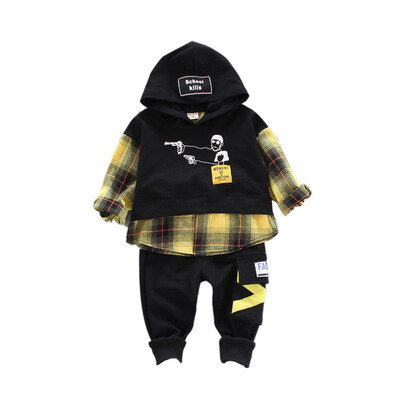 

Spring Autumn Casual Baby Boy Cartoon Printing Long Sleeve Top And Trousers Kids Two-piece Outfit Sets