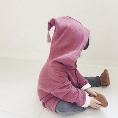 

Spring Baby Coat Jacket For Girls Cotton Tassel Hooded Boys Full Sleeve Toddler Outerwear Thin Children Summer Outwear